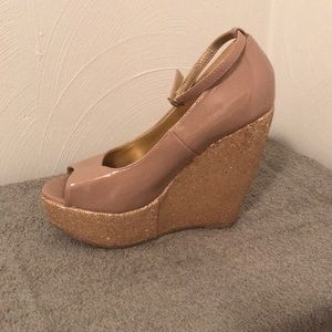 Beige wedges